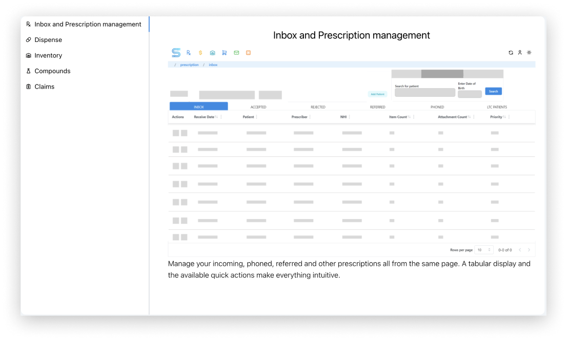 Pharmacy Management System - Inbox and Prescription Management