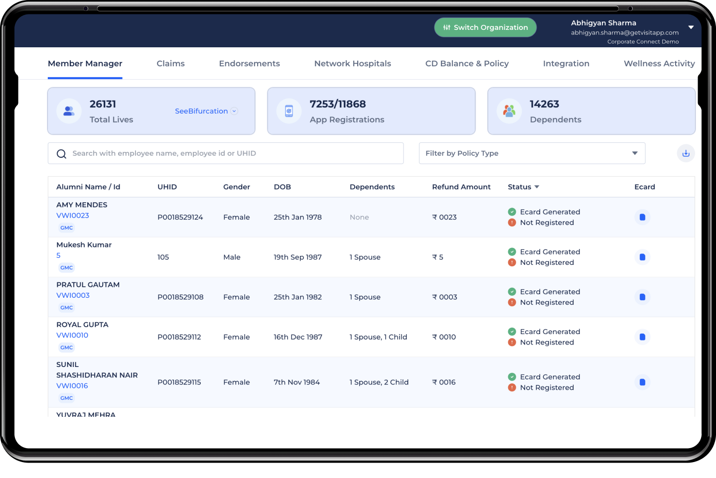 Developed a Member Manager feature that serves as a comprehensive dashboard