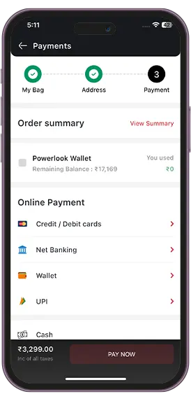 Developed Powerlook wallet feature