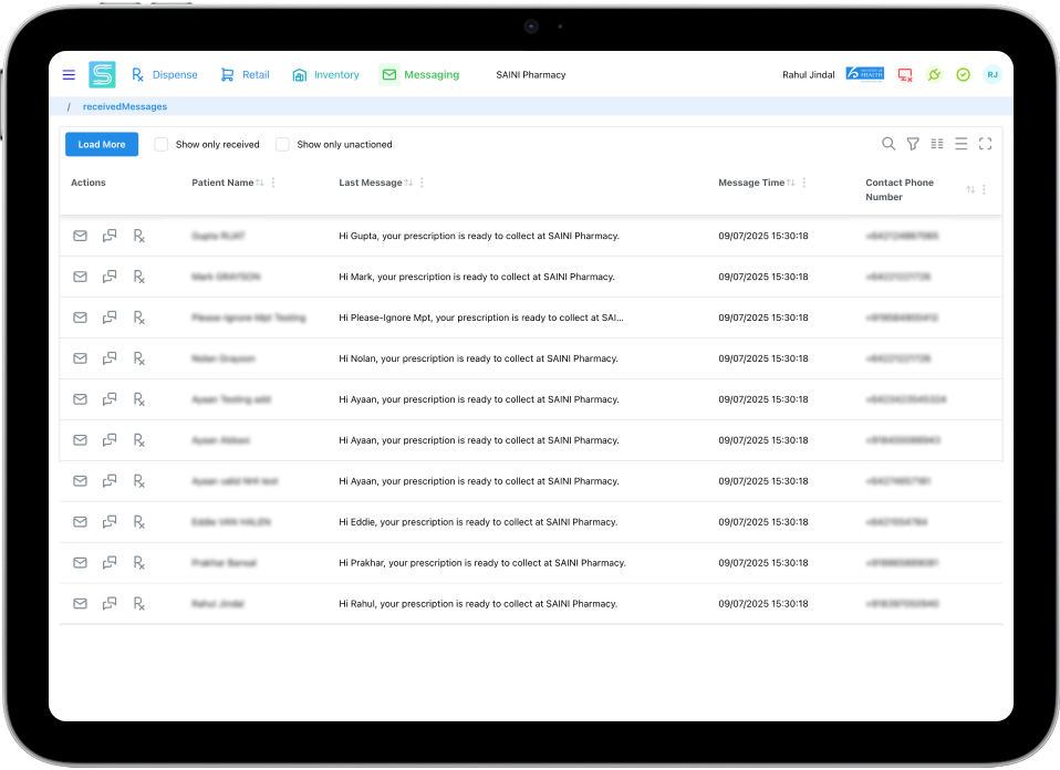 Inbox and prescription management